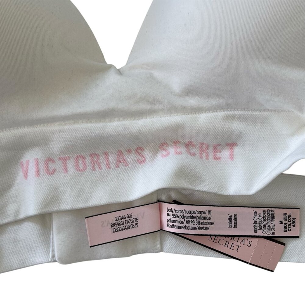 NWT Victoria's Secret Size M Perfect Comfort Bra Lightly Padded White - Picture 3 of 5